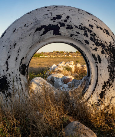 The ruins of an abandoned structure on the island of Crete, Greece