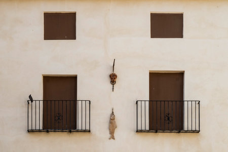 Detail of the facade of an old house in Pisa, Italyの写真素材