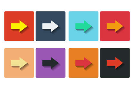 Flat design arrows icons. Isolated on white background.の写真素材
