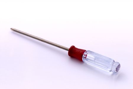 Phillips Screwdriver with clear translucent handle on white backgroundの写真素材