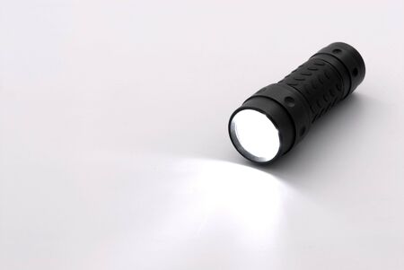 Black LED torch light that is lit upの写真素材