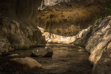 Natural karst canyon in the Carpathian Mountainsの写真素材