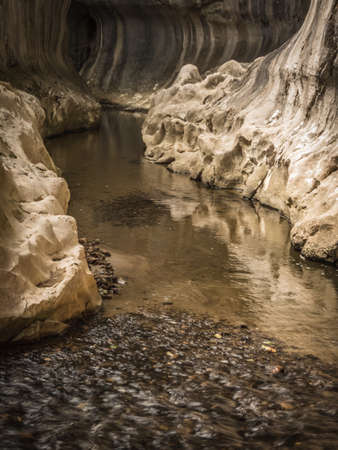 Natural karst canyon in Romaniaの写真素材