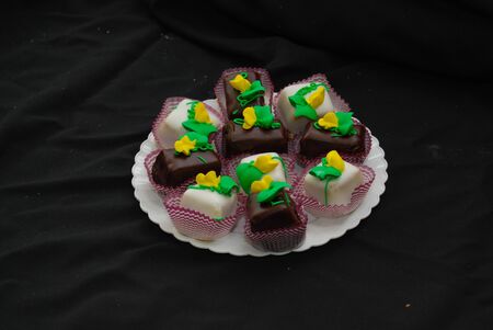 Petit four chocolatesの写真素材