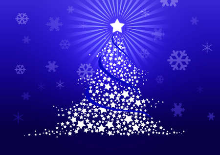 Christmas tree illustrationの写真素材