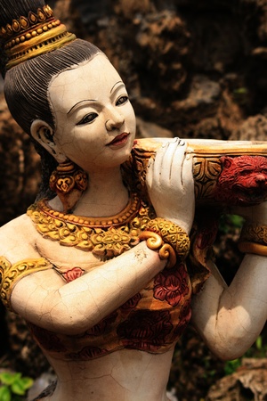 Stone Buddhist statue, Bangkok, Thailand. の写真素材