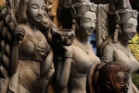 Thai angel statues, Thailand.の写真素材
