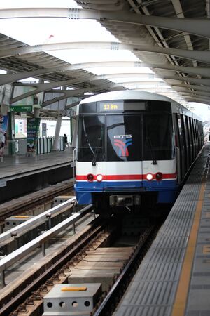 Skytrain station, Bangkok, Thailand.のeditorial素材