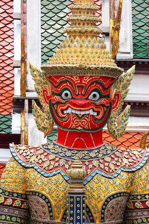 Giant statue in the grand palace in Bangkokk, Thailand.