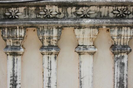 Buddhist temple wall in Bangkok, Thailand 