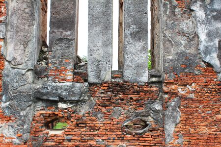 Ancient Buddhist temple in Ayutthaya, Thailand の写真素材