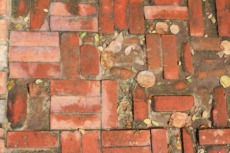 Stone floor at a temple in Ayutthaya, Thailand 