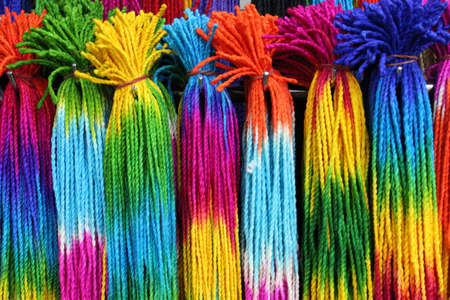 Rainbow Coloured String , Bangkok, Thailandの写真素材