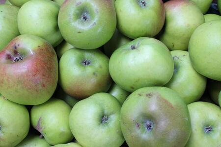 Cooking Apples Displayed At Market, England の写真素材