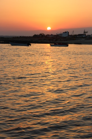 Sunset at Agia Thekla, Cyprus.の写真素材