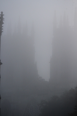 York Minster Shrouded In Fog, England.のeditorial素材