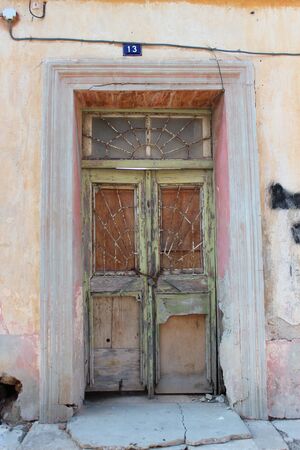 Old Door on Derelict Building, Cyprus.のeditorial素材
