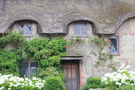 Thatched Cottage in Rural England in Summerのeditorial素材