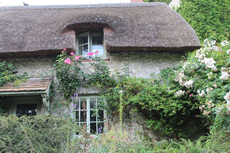 Thatched Cottage in Rural England in Summerのeditorial素材