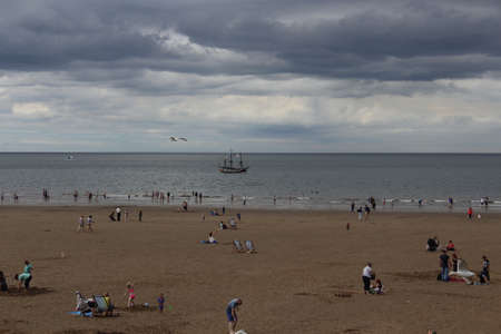 Whitby Beach, Yorkshire, England.の写真素材