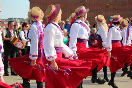 Clog Dancers at Whitby Folk Festival, August 2015.のeditorial素材