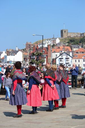 Clog Dancers at Whitby Folk Festival, August 2015.のeditorial素材