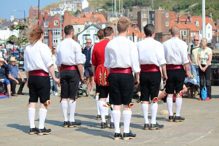 Sword Dancers at Whitby Folk Festival, August 2015.のeditorial素材