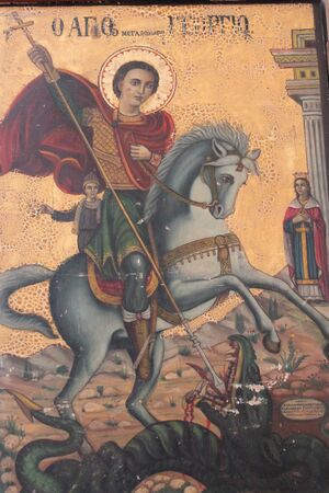 Painting of Saint George and the Dragonのeditorial素材