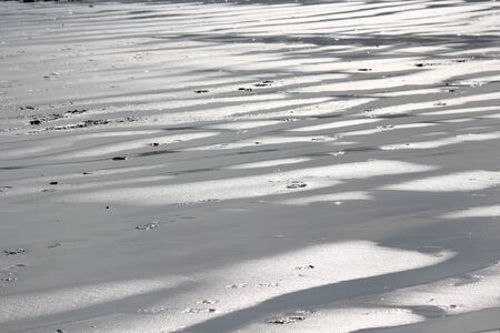 Spectacular Silver sands on Bleak, Grey, Winter's Day, Yorkshire, England.