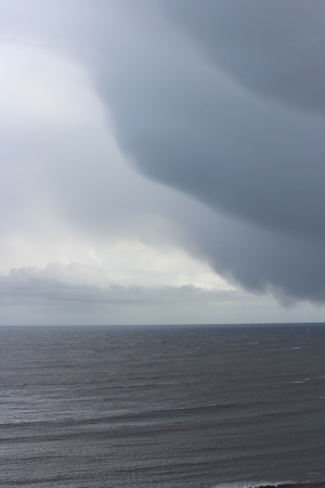 Turbulent, Stormy Day at Yorkshire Coast in April.