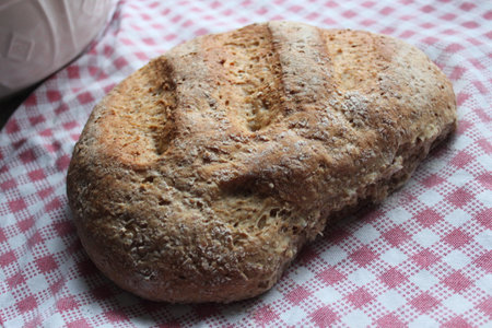 Freshly Made, Home-Baked, Oatmeal Bread.の写真素材