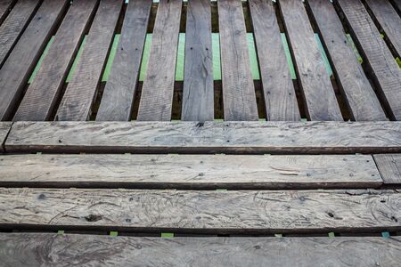 Old wooden bridge floorの写真素材