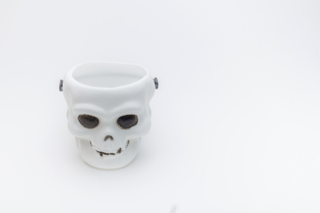Skull toy for halloween decorations on white background.の写真素材