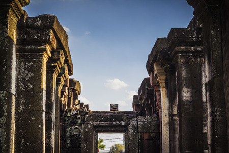 Phimai Historical Park, Part of ancient palace in thailand.の写真素材