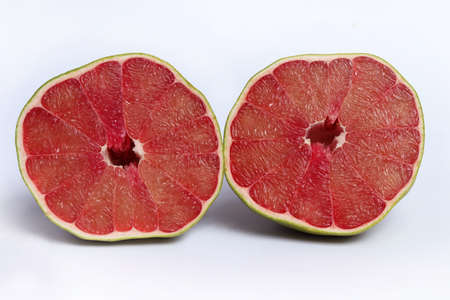 Grapefruit ruby of Siam or fresh red pomelo on white background, Thailand Siam ruby pomelo citrus...