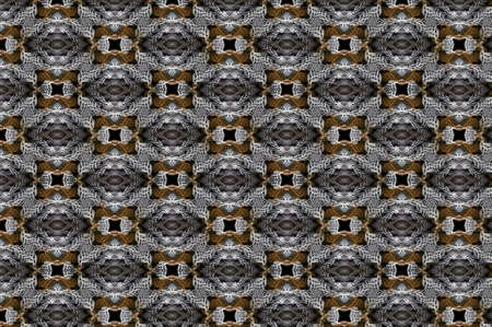An abstract, seamless, repeating pattern of woven geometric shapes