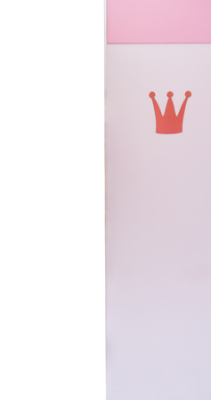 little girls room pink princess closet door with space to drop whatever you want in the isolated white partの写真素材