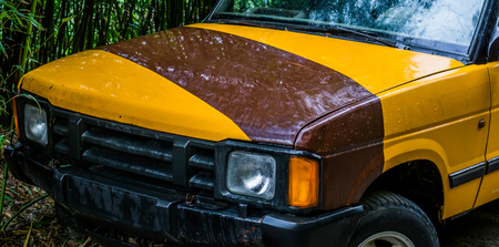car bumper of a off road jeep, safari vehicle background
