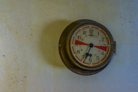 vintage pressure meter on a wall, vintage technology and equipment
