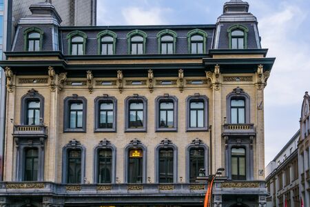 Antwerpen, Belgium, April 23, 2019, KBC bank building in antwerp city, Beautiful historical architecture in the city of antwerpのeditorial素材
