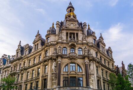Historical city architecture in antwerp city, Antwerpen, Belgium, April 23, 2019のeditorial素材