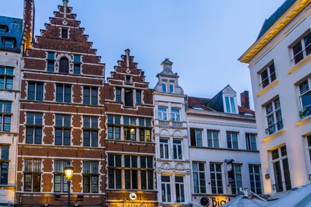 old classical city buildings in Antwerp, historical architecture, Antwerpen, Belgium, April 23, 2019のeditorial素材