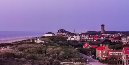 skyline of domburg city with beach, beautiful town in Zeeland, The Netherlandsの写真素材