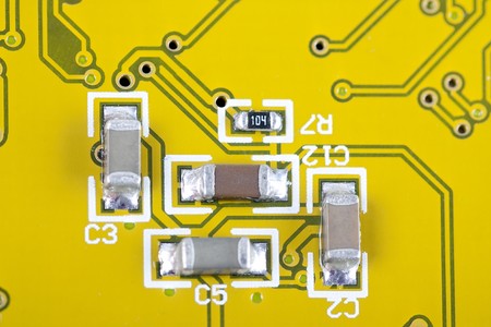 Macro of circuits on circuit board.  の写真素材