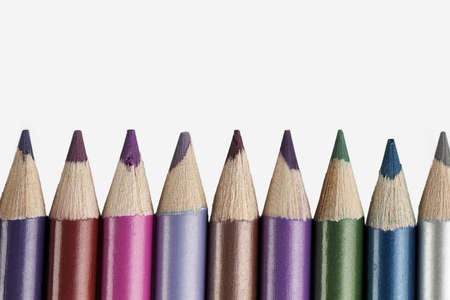 Color pencils with copyspace aboveの写真素材