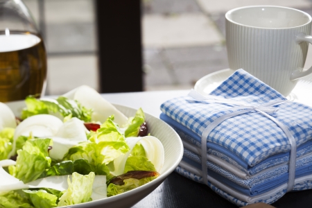 Fresh healthy salad with dates and jicama or parsnipの写真素材