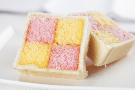 Battenberg cake for afternoon teaの写真素材