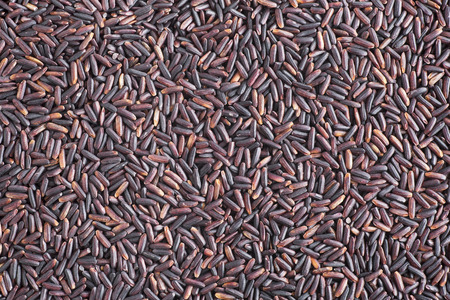 Black rice food background.の写真素材