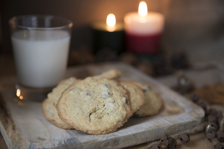 Chocolate Chip Cookies and milk for Santa.
