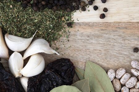 Garlic and Spices with Copy Spaceの写真素材